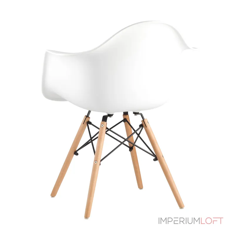 DAW белый, сиденье PP пластик, эргономичные подлокотники, основание массив бука от ImperiumLoft