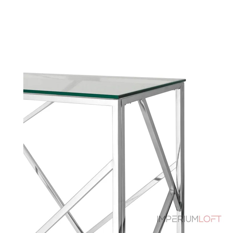 АРТ ДЕКО 120*40 серебро, профиль каркаса сталь, материал столешницы стекло от ImperiumLoft