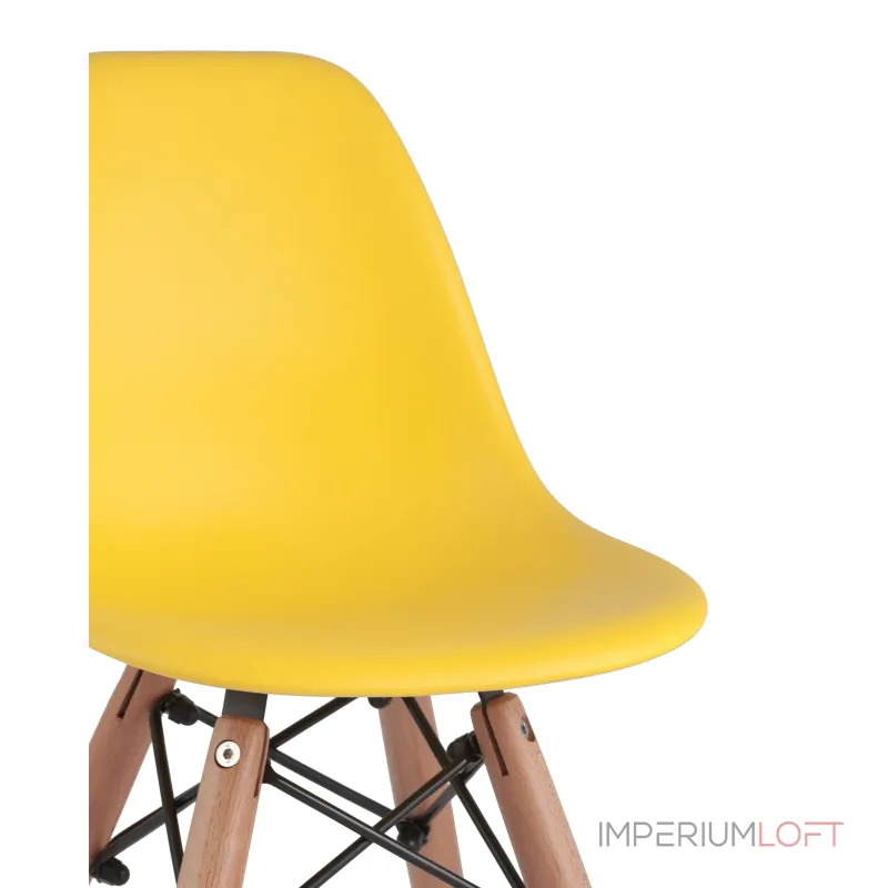DSW желтый, литой полипропилен, стальной каркас, массив бука от ImperiumLoft