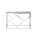 АРТ ДЕКО 120*40 серебро, профиль каркаса сталь, материал столешницы стекло от ImperiumLoft