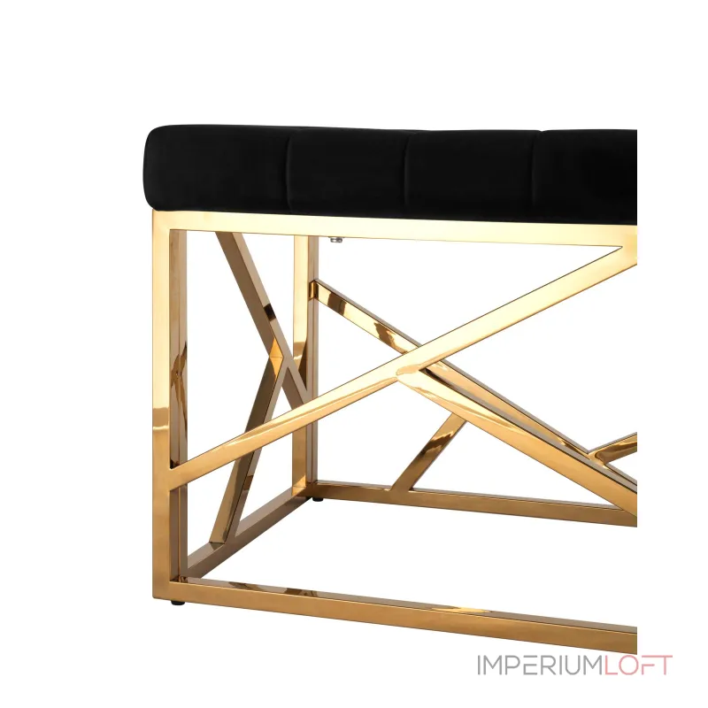 АРТ ДЕКО сталь золото, нержавеющая сталь, обивка сиденья велюр черный от ImperiumLoft