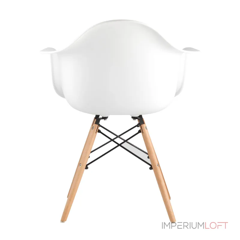 DAW белый, сиденье PP пластик, эргономичные подлокотники, основание массив бука от ImperiumLoft