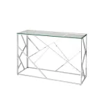 АРТ ДЕКО 120*40 серебро, профиль каркаса сталь, материал столешницы стекло от ImperiumLoft