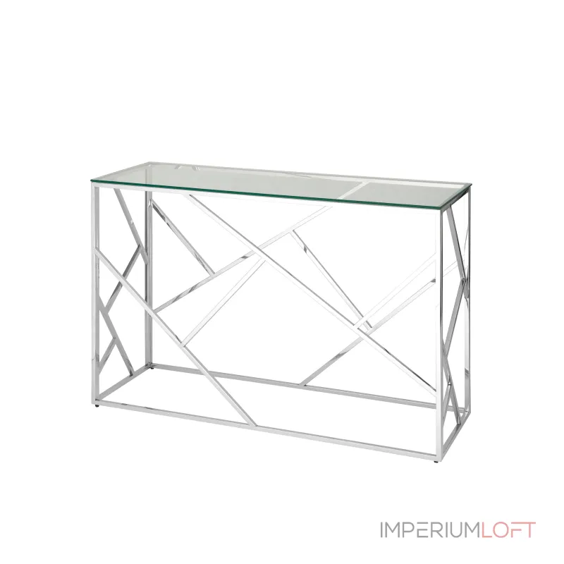 АРТ ДЕКО 120*40 серебро, профиль каркаса сталь, материал столешницы стекло от ImperiumLoft