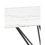 Сакраменто 140*90 белый, стеклянная столешница с рисунком под мрамор от ImperiumLoft