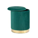 Шарлотта с ящиком велюр зеленый с металлическим основанием в золотом цвете от ImperiumLoft