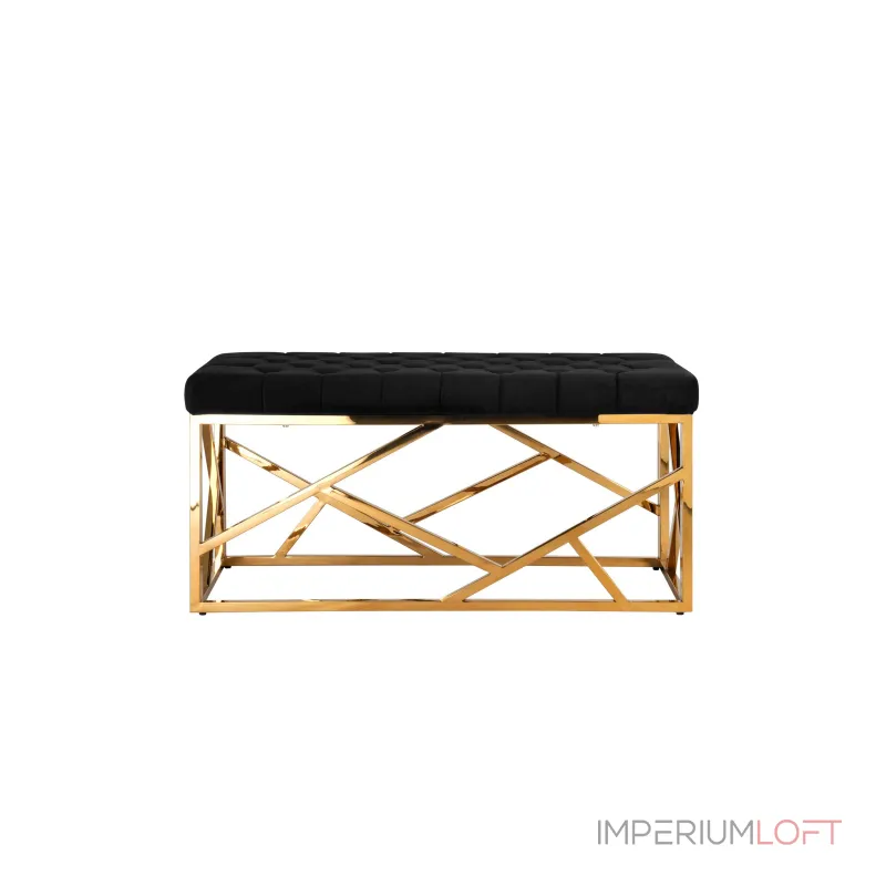АРТ ДЕКО сталь золото, нержавеющая сталь, обивка сиденья велюр черный от ImperiumLoft