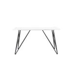 Сакраменто 140*90 белый, стеклянная столешница с рисунком под мрамор от ImperiumLoft