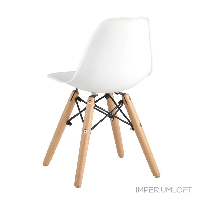 DSW детский белый, полипропилен, сталь, натуральный массив бука от ImperiumLoft
