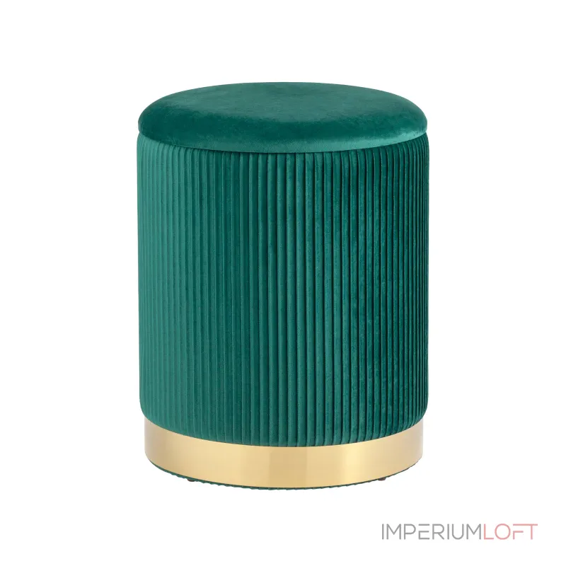 Шарлотта с ящиком велюр зеленый с металлическим основанием в золотом цвете от ImperiumLoft Шарлотта с ящиком велюр зеленый с металлическим основанием в золотом цвете от ImperiumLoft