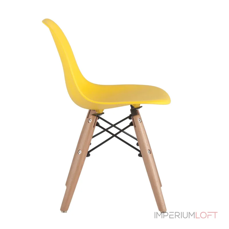DSW желтый, литой полипропилен, стальной каркас, массив бука от ImperiumLoft