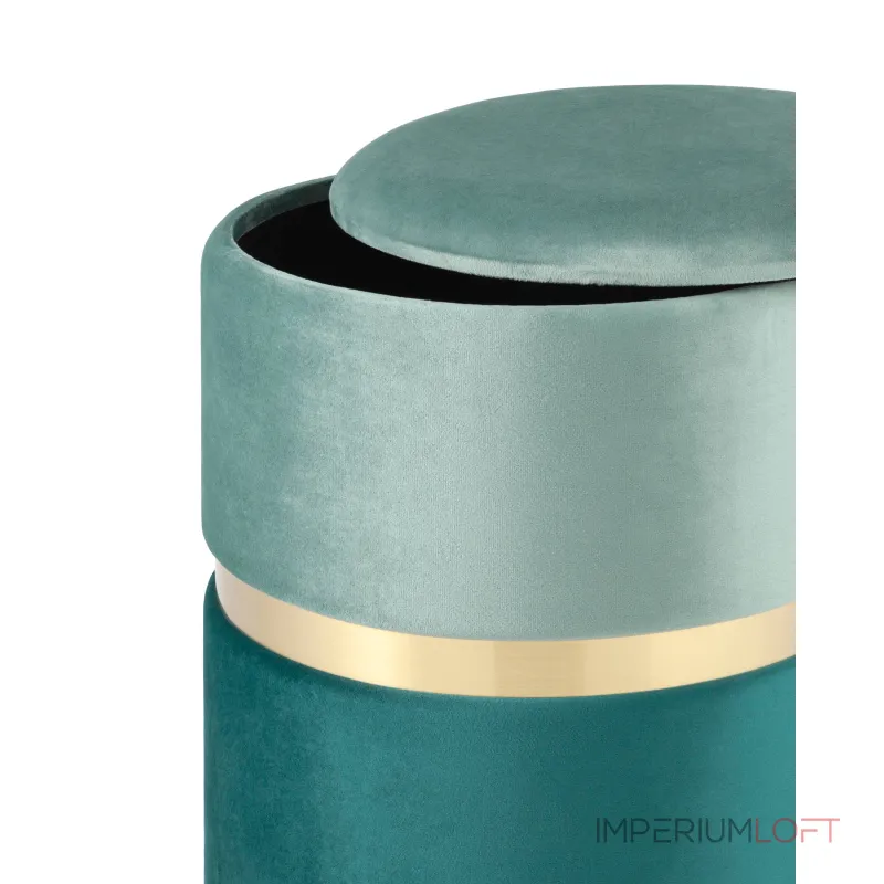 Кэрри с ящиком велюр бирюзовый с декоративным золотым ободком от ImperiumLoft