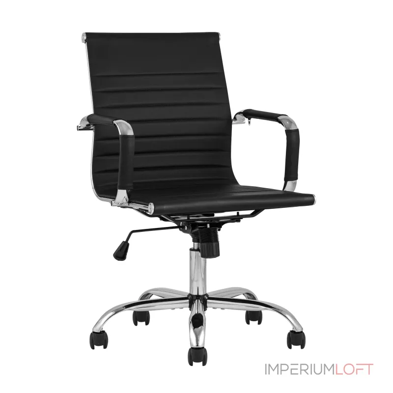 TopChairs City S офисное черное в обивке из экокожи, механизм регулирования по высоте и качания от ImperiumLoft TopChairs City S офисное черное в обивке из экокожи, механизм регулирования по высоте и качания от ImperiumLoft