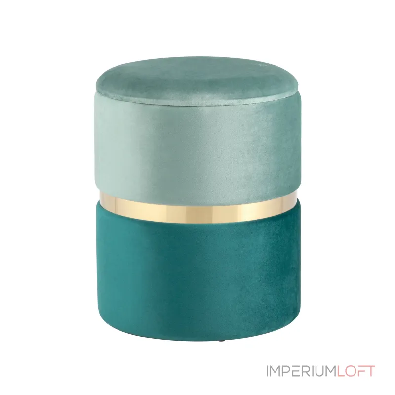 Кэрри с ящиком велюр бирюзовый с декоративным золотым ободком от ImperiumLoft