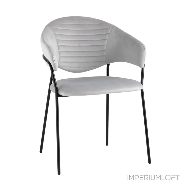 Алексис велюр серый ножки металл черные от ImperiumLoft Алексис велюр серый ножки металл черные от ImperiumLoft