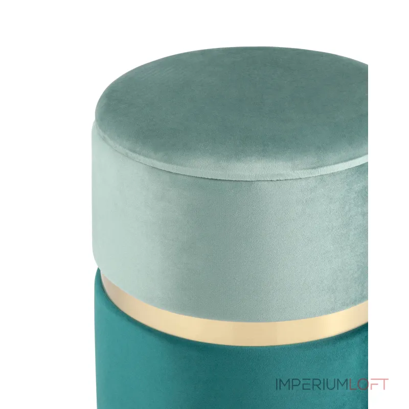 Кэрри с ящиком велюр бирюзовый с декоративным золотым ободком от ImperiumLoft