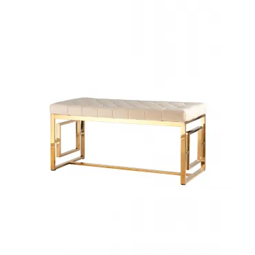 Банкетка-скамейка БРУКЛИН велюр бежевый сталь золото Банкетка-скамейка БРУКЛИН велюр бежевый сталь золото