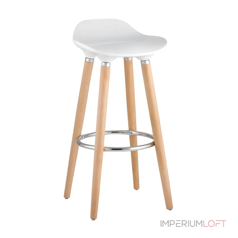Модерн БЕЛЫЙ, сиденье из ABS, деревянный каркас, хромированная подставка от ImperiumLoft Модерн БЕЛЫЙ, сиденье из ABS, деревянный каркас, хромированная подставка от ImperiumLoft