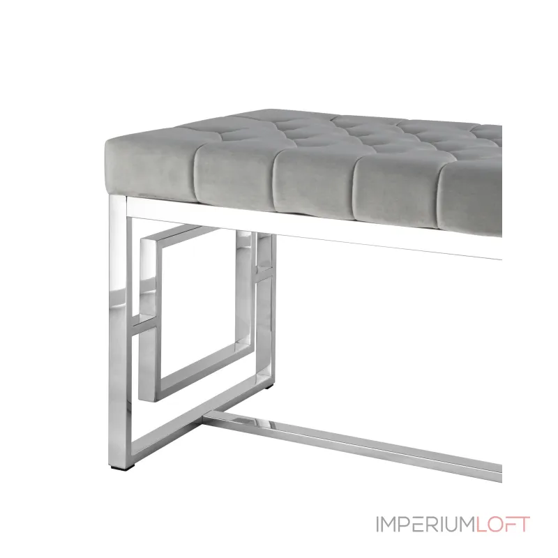 БРУКЛИН сталь серебро, нержавеющая сталь, обивка сиденья серый велюр от ImperiumLoft