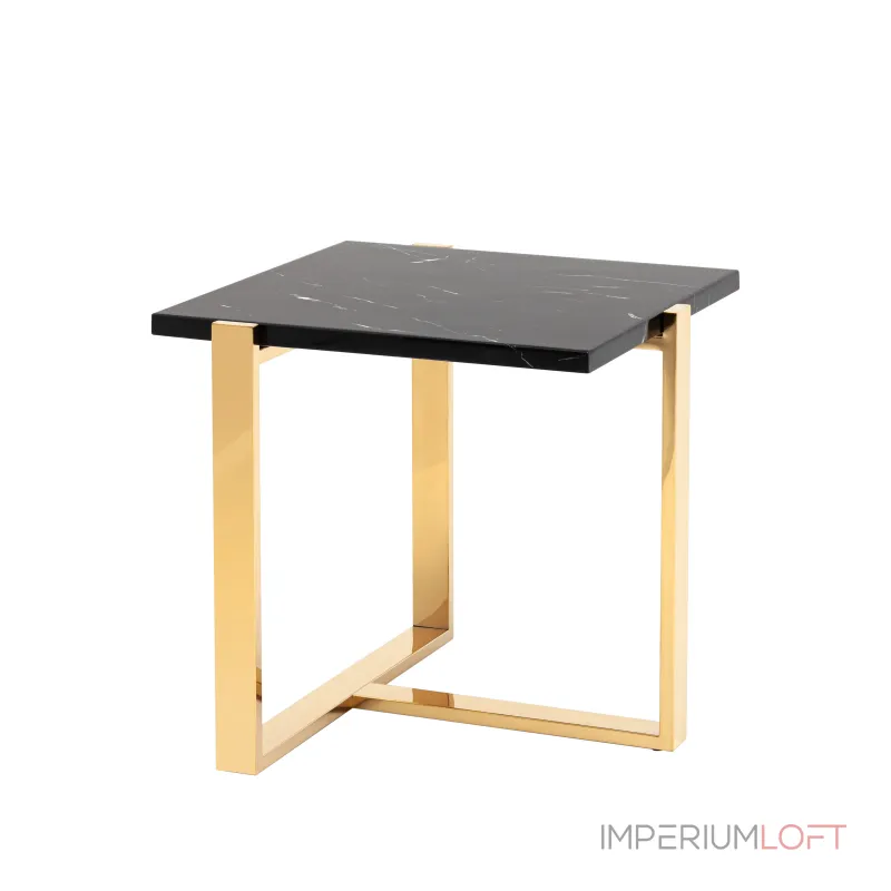 Тоби 61*61 черный мрамор сталь золото от ImperiumLoft Тоби 61*61 черный мрамор сталь золото от ImperiumLoft