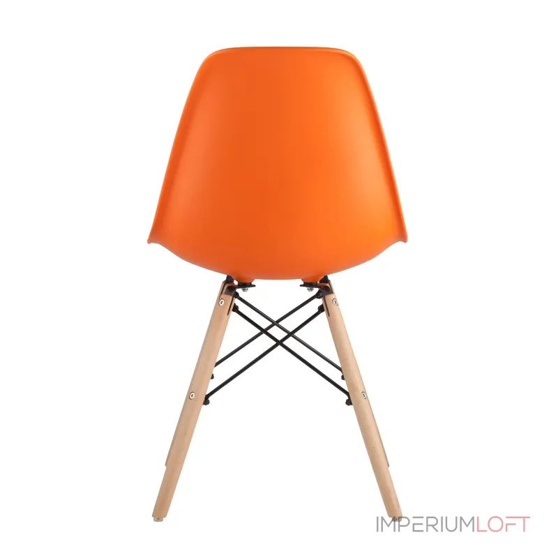 DSW оранжевый пластик каркас из металла ножки натуральный массив бука от ImperiumLoft