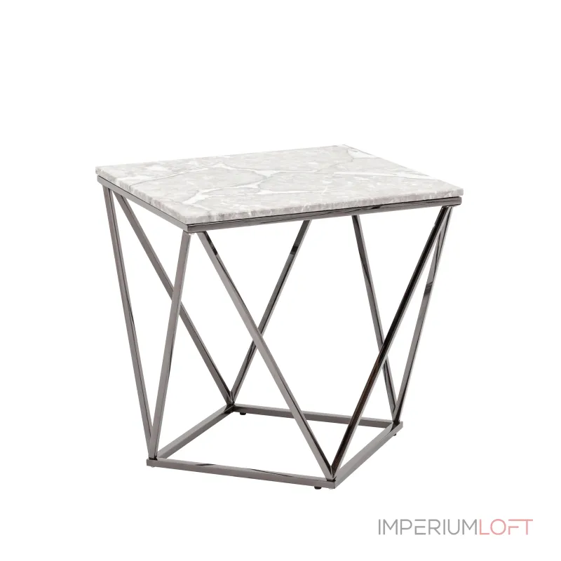 Авалон 61*61 серый мрамор сталь темный хром от ImperiumLoft