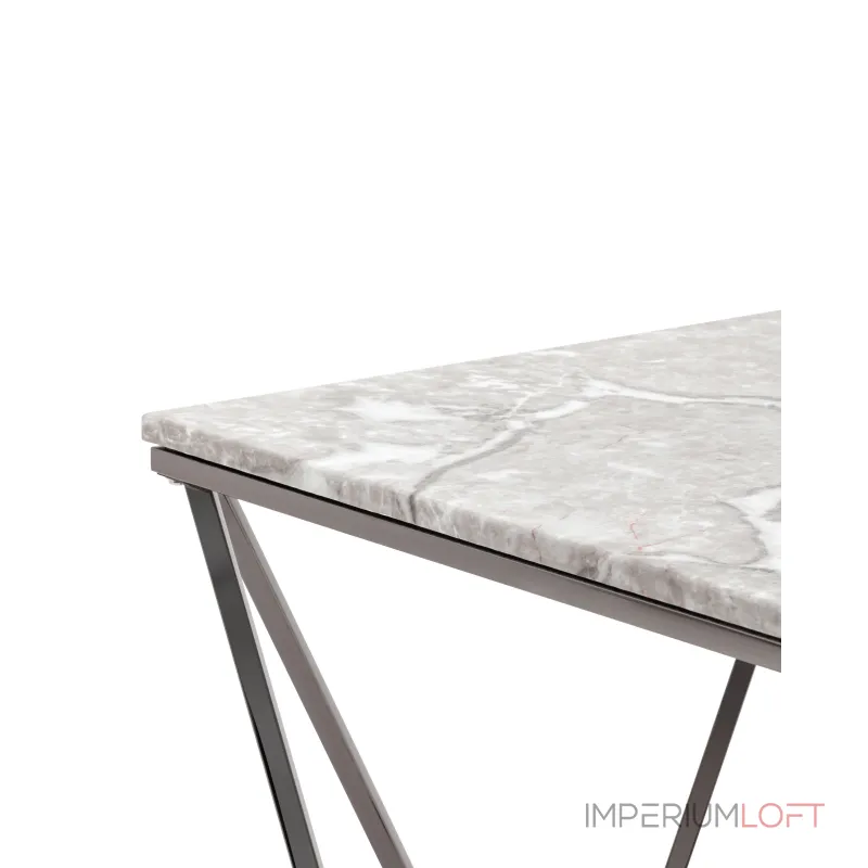 Авалон 61*61 серый мрамор сталь темный хром от ImperiumLoft