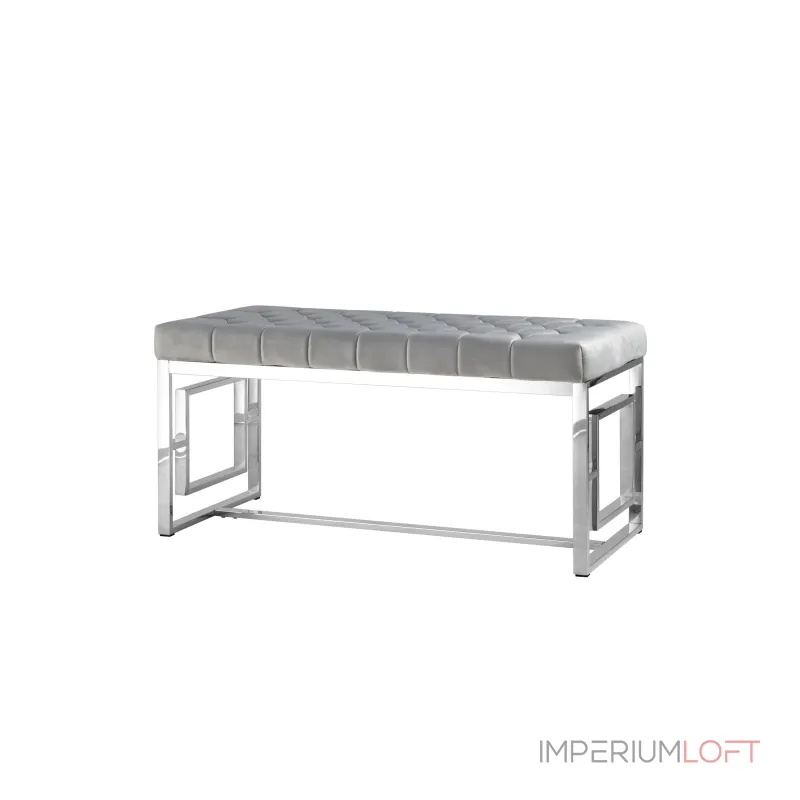 БРУКЛИН сталь серебро, нержавеющая сталь, обивка сиденья серый велюр от ImperiumLoft