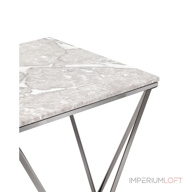 Авалон 61*61 серый мрамор сталь темный хром от ImperiumLoft