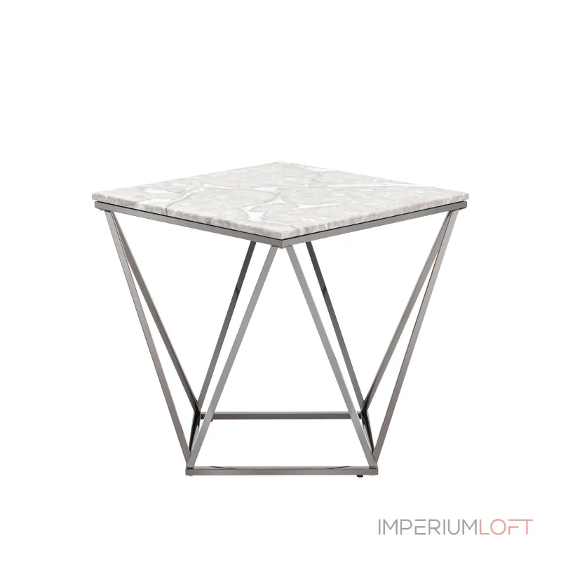 Авалон 61*61 серый мрамор сталь темный хром от ImperiumLoft