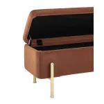 Болейн с ящиком велюр терракотовый ножки из металла цвет золото от ImperiumLoft