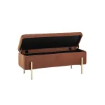 Болейн с ящиком велюр терракотовый ножки из металла цвет золото от ImperiumLoft