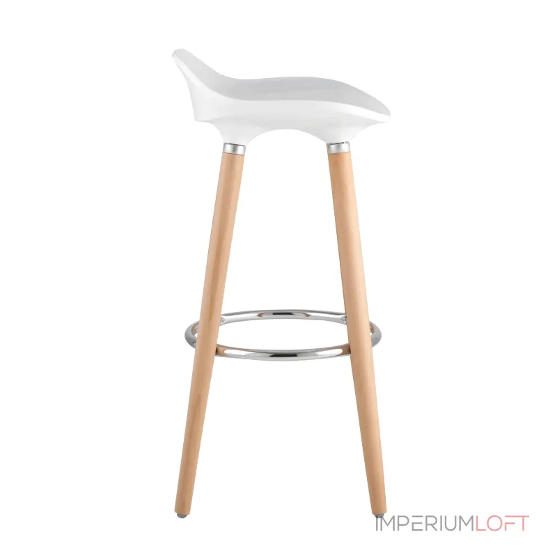Модерн БЕЛЫЙ, сиденье из ABS, деревянный каркас, хромированная подставка от ImperiumLoft Модерн БЕЛЫЙ, сиденье из ABS, деревянный каркас, хромированная подставка от ImperiumLoft