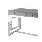 БРУКЛИН сталь серебро, нержавеющая сталь, обивка сиденья серый велюр от ImperiumLoft