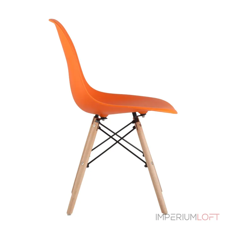 DSW оранжевый пластик каркас из металла ножки натуральный массив бука от ImperiumLoft