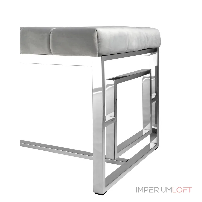 БРУКЛИН сталь серебро, нержавеющая сталь, обивка сиденья серый велюр от ImperiumLoft