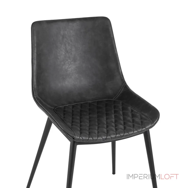 кухонный Texas мягкая обивка из экокожи, цвет серый, ножки черные от ImperiumLoft