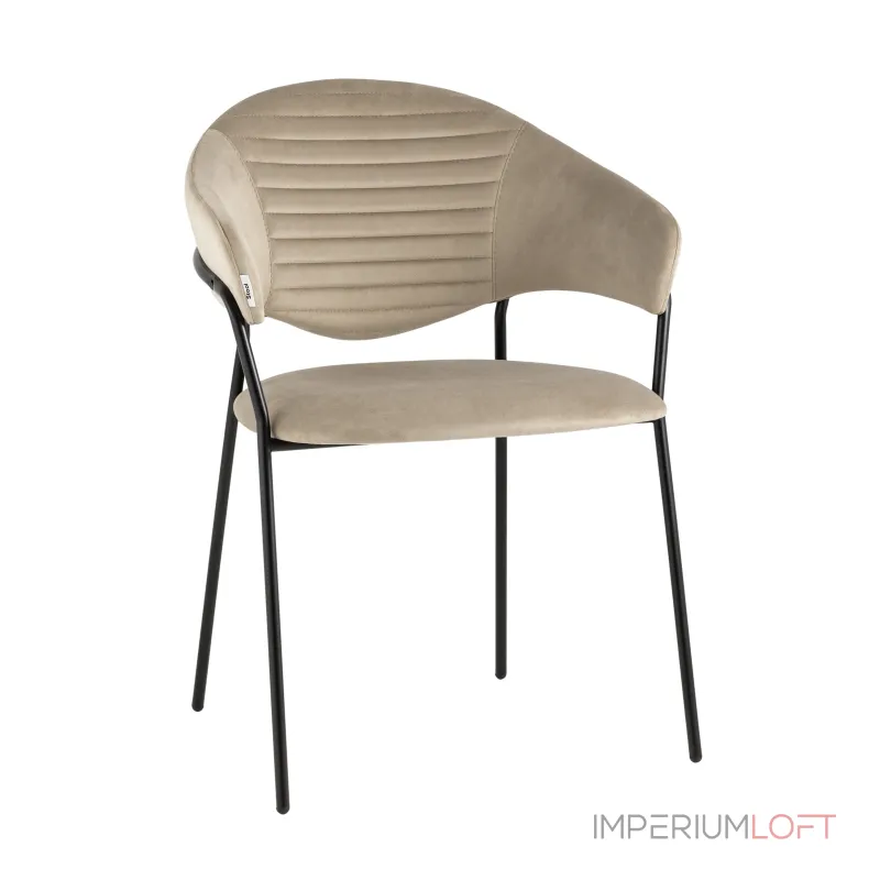 Алексис велюр капучино ножки металл черные от ImperiumLoft