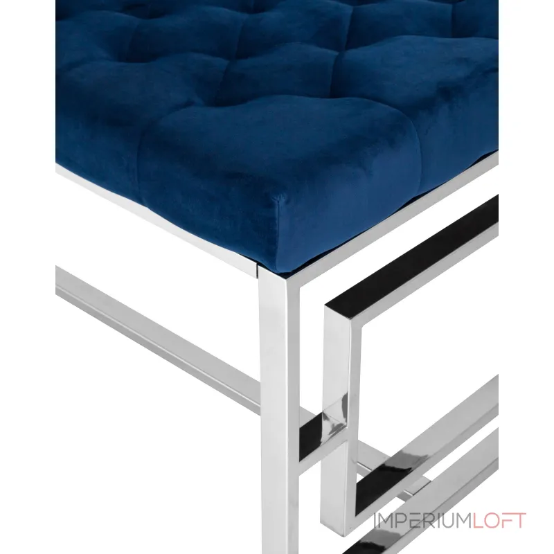 БРУКЛИН сталь серебро, нержавеющая сталь, обивка сиденья синий велюр от ImperiumLoft