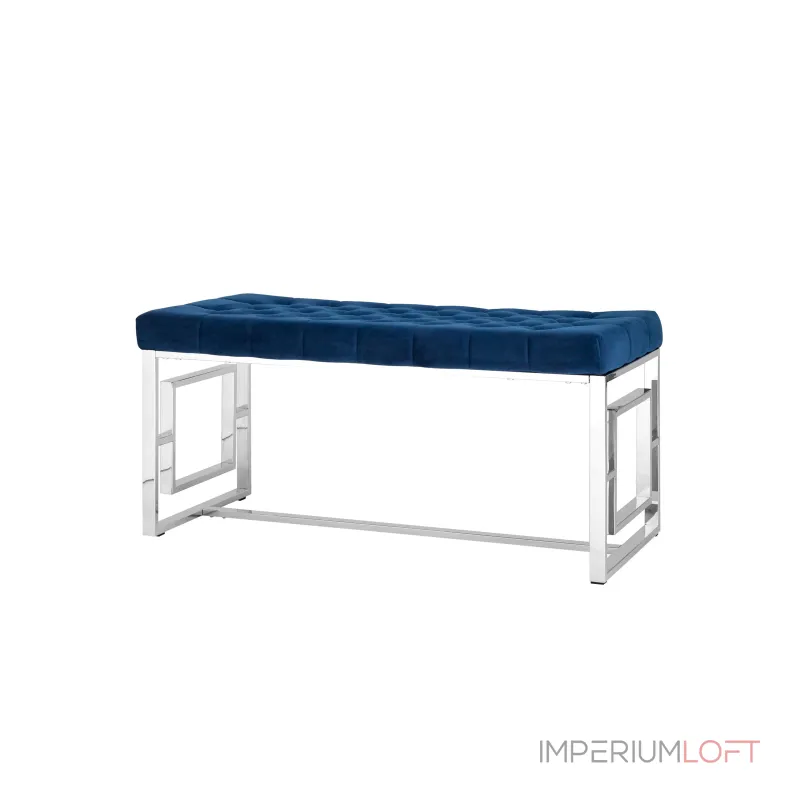 БРУКЛИН сталь серебро, нержавеющая сталь, обивка сиденья синий велюр от ImperiumLoft