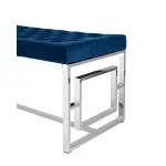 БРУКЛИН сталь серебро, нержавеющая сталь, обивка сиденья синий велюр от ImperiumLoft