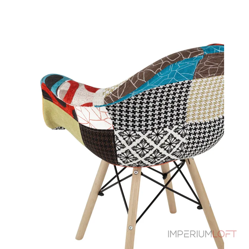 Eames DSW обивка тканевая в стиле пэчворк, ножки из массива бука от ImperiumLoft
