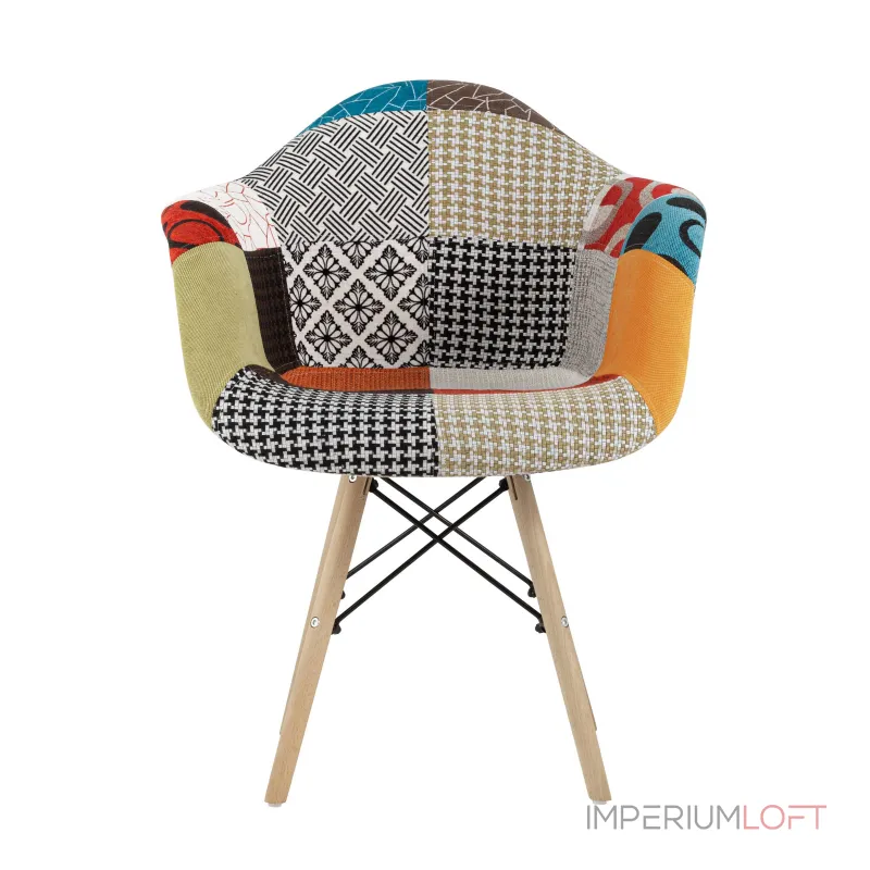 Eames DSW обивка тканевая в стиле пэчворк, ножки из массива бука от ImperiumLoft