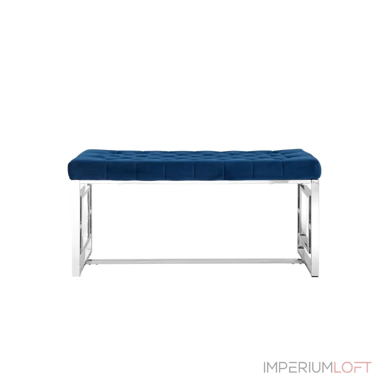 БРУКЛИН сталь серебро, нержавеющая сталь, обивка сиденья синий велюр от ImperiumLoft