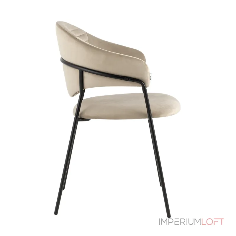 Алексис велюр капучино ножки металл черные от ImperiumLoft