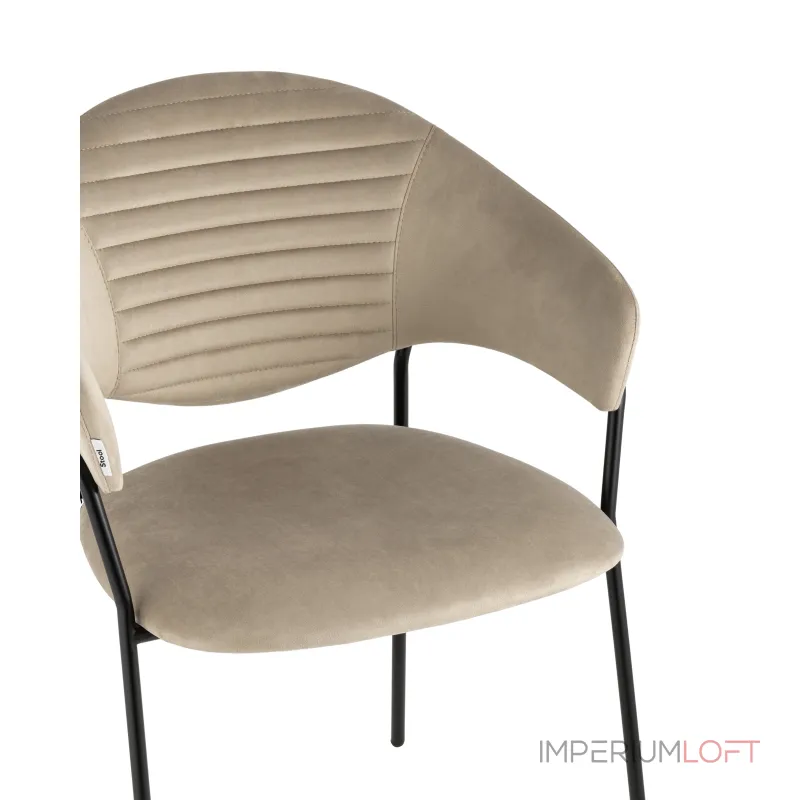 Алексис велюр капучино ножки металл черные от ImperiumLoft