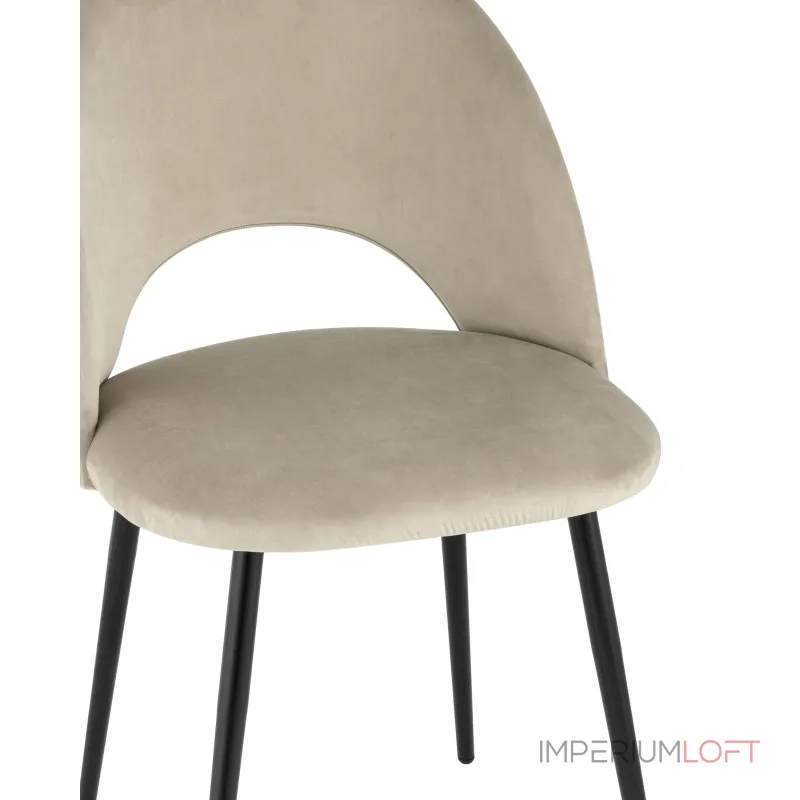 Меган велюр бежевый ножки металл черные от ImperiumLoft Меган велюр бежевый ножки металл черные от ImperiumLoft