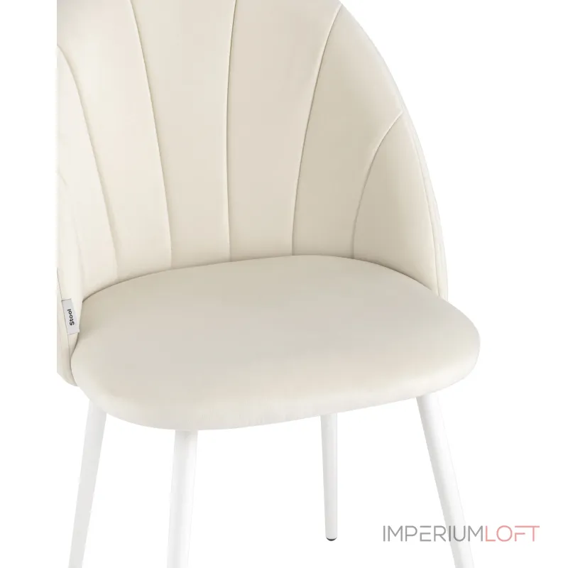 Логан велюр молочный белые ножки от ImperiumLoft