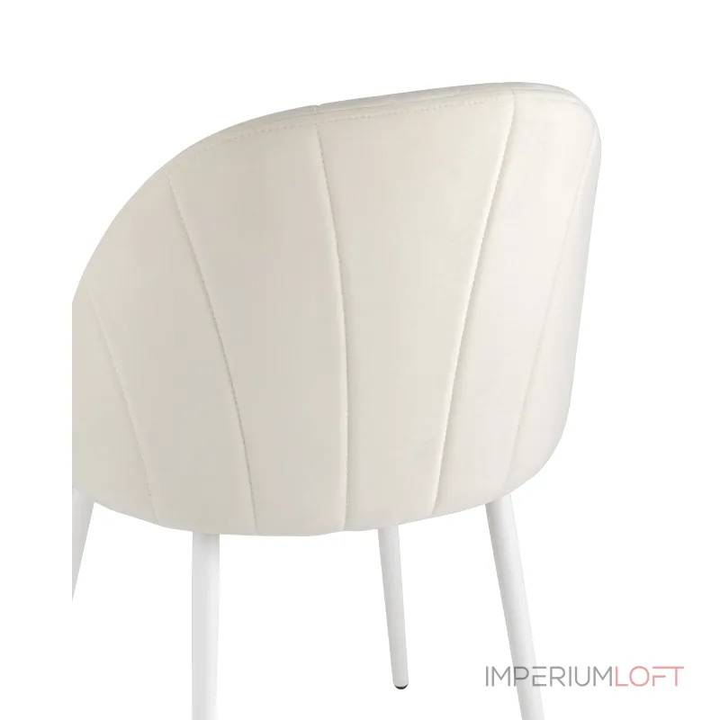Логан велюр молочный белые ножки от ImperiumLoft