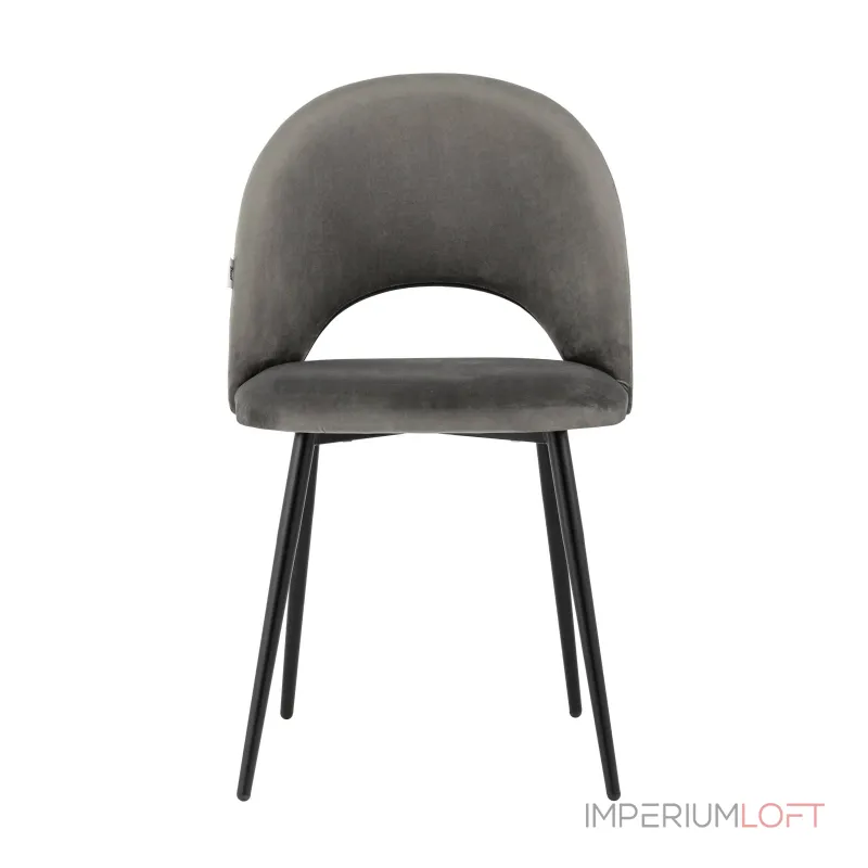 Меган велюр тёмно-серый ножки металл черные от ImperiumLoft